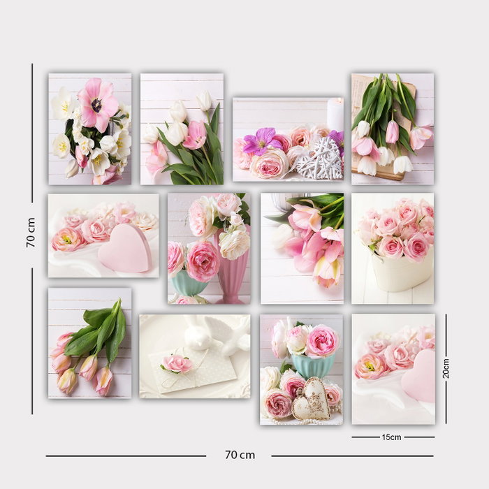 Wallity Set de 12 Cuadros Decorativos MDF Multicolor de 20 x 15 cm Wallity Set de 12 Cuadros Decorativos MDF Multicolor de 20 x 15 cm